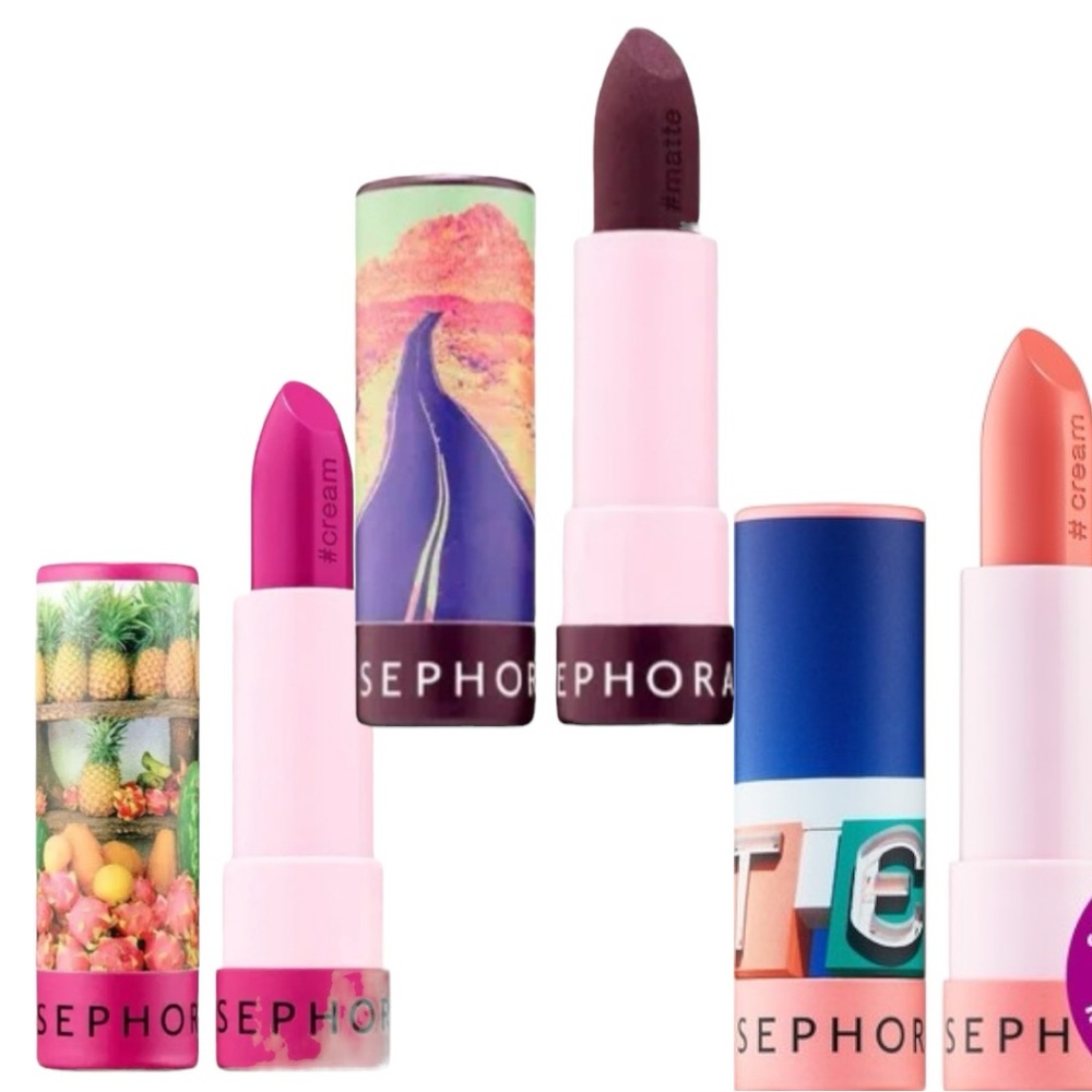 Sephora 3pc set Lipstories #21 #33  #64 in a soft cream lipstick new sealed